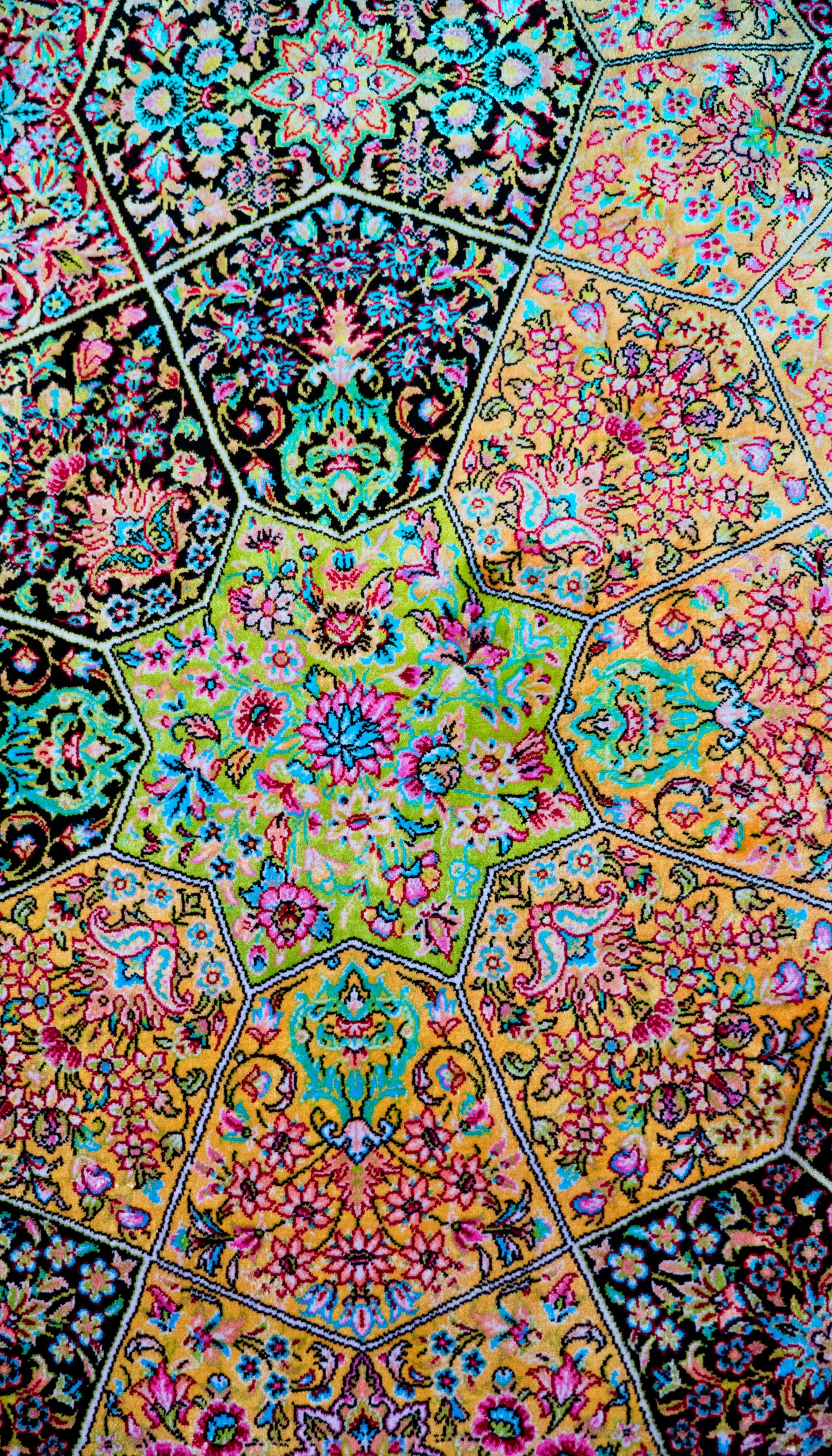 Yellow Qum Silk Rug